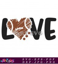 Love Football Heart Graphic Design Vector File SVG