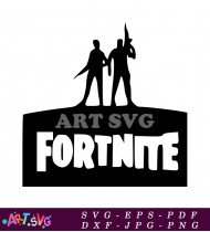 Silhouette Of Fortnite Players In The Game SVG