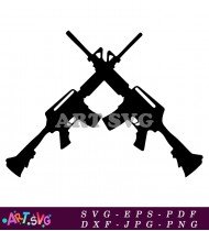 Silhouette Fortnite Assault Rifles Cross Design SVG 1