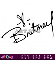 Free Britney Signature Black White Free SVG 1