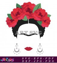 Frida Kahlo Silhouette With Flower Crown SVG