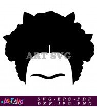 Frida Kahlo Hair Silhouette In Black SVG