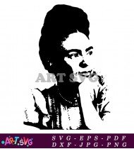 Black And White Illustration Of Frida Kahlo SVG 2