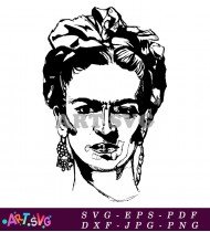 Black And White Drawing Frida Kahlo SVG