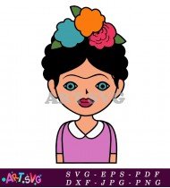 Frida Kahlo Cartoon Style Artwork SVG