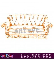 Friends TV Show Orange Couch Decor SVG 3