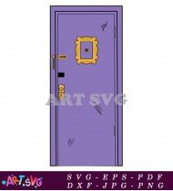 Purple Door From Friends Apartment Show SVG