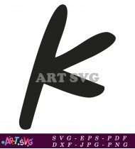 Friends TV Show Monogram Letter K Black SVG