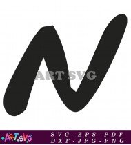 Friends TV Show Monogram Letter N Black SVG