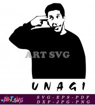 Friends TV Show Character Unagi Pose SVG