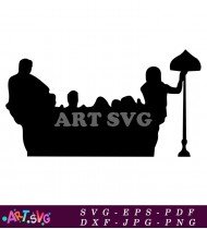 Silhouette of Friends Gathering for Holiday Party SVG