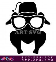 Silhouette of Man in Sunglasses Wearing Fedora Hat SVG