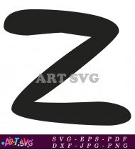 Bold Black Letter Z Isolated on White Background SVG