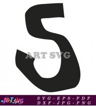 Bold Black Number Five Clipart Isolated White SVG