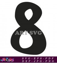 Large Bold Number Eight Black Free Graphic SVG