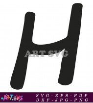 Black and White Letter H Clip Art Free SVG