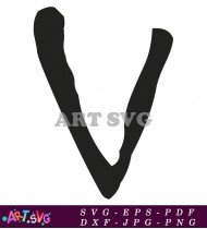 Hand Drawn Vector Letter V Isolated White SVG