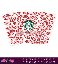 Red Lips Starbucks Coffee Cup Design SVG