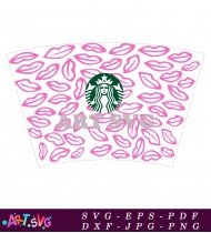 Pink Lips Starbucks Coffee Cup Design SVG