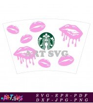 Pink Lips Starbucks Coffee Cup SVG