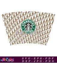 Starbucks Coffee Logo On Mickey Mouse Pattern SVG