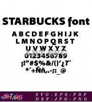 Starbucks Font Alphabet Letter Numbers Symbols Design SVG