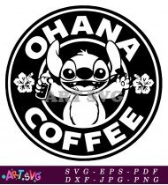 Stitch Ohana Disney Coffee Mug Design Vector SVG