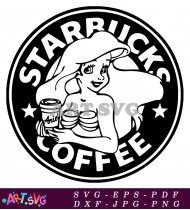 Mermaid Starbucks Coffee Mug Design Vector Art SVG