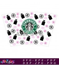 Chanel And Starbucks Pattern Design SVG