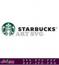 Starbucks Logo Black White Typography Design SVG