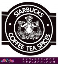 Starbucks Mermaid Coffee Tea Spices Logo Vector SVG