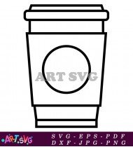 Starbucks Coffee Cup Outline Vector Illustration SVG