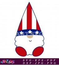 Patriotic Gnome In Red White And Blue SVG