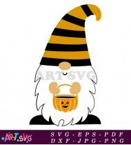 Gnome Holding Jack-o'-Lantern Halloween Costume SVG