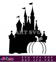 Spooky Mickey Mouse Castle Halloween Silhouette SVG