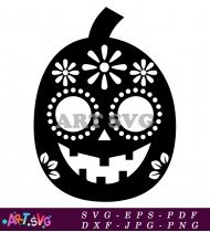 Sugar Skull Pumpkin Halloween Design SVG 1