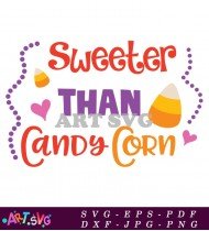 Sweetest Than Candy Corn Halloween Pumpkin Design SVG