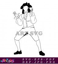 Hamilton Musical Character Silhouette In Costume SVG