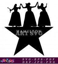 Hamilton Musical Three Female Silhouette SVG