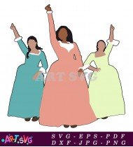 Hamilton Musical Cast Members In Bright Outfits SVG