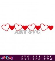 Red Hearts Pattern Romantic Love Design SVG