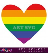 Rainbow Colors Gay Pride Heart Design SVG