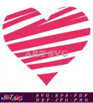 Pink Stripped Heart Shape Love Graphic SVG