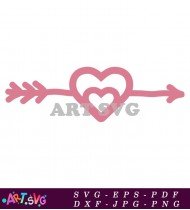 Pink Arrow Heart Love Design Vector SVG