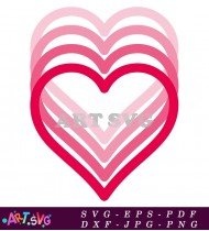 Pink Red Hearts Valentine's Day Clipart SVG