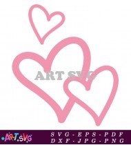 Two Intertwined Hearts Clipart Design SVG