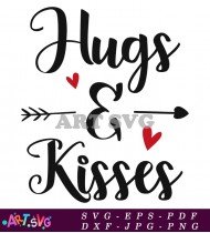 Hugs And Kisses Valentine's Day Design SVG