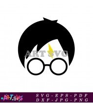 Harry Potter Character Silhouette With Glasses SVG 1