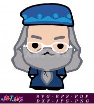 Dumbledore Character Illustration In Blue Clothes SVG