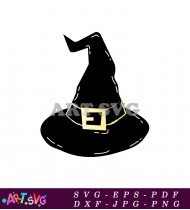 Black Witch Hat Vector Graphic Design SVG